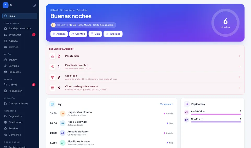 Kairox por dentro: inicio (datos de ejemplo)